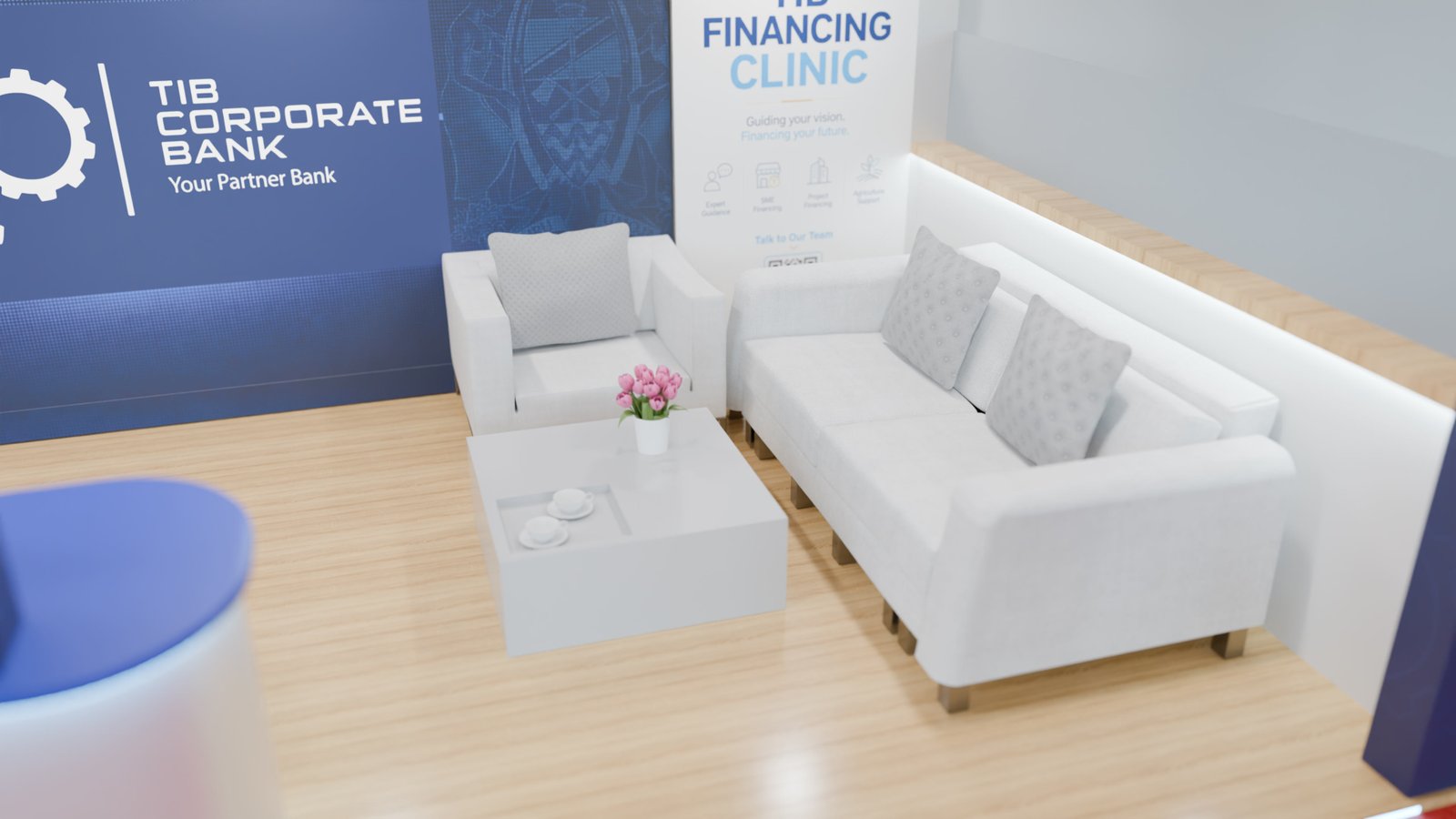 Financing Clinic Lounge — TIB Development Bank Exhibition Booth