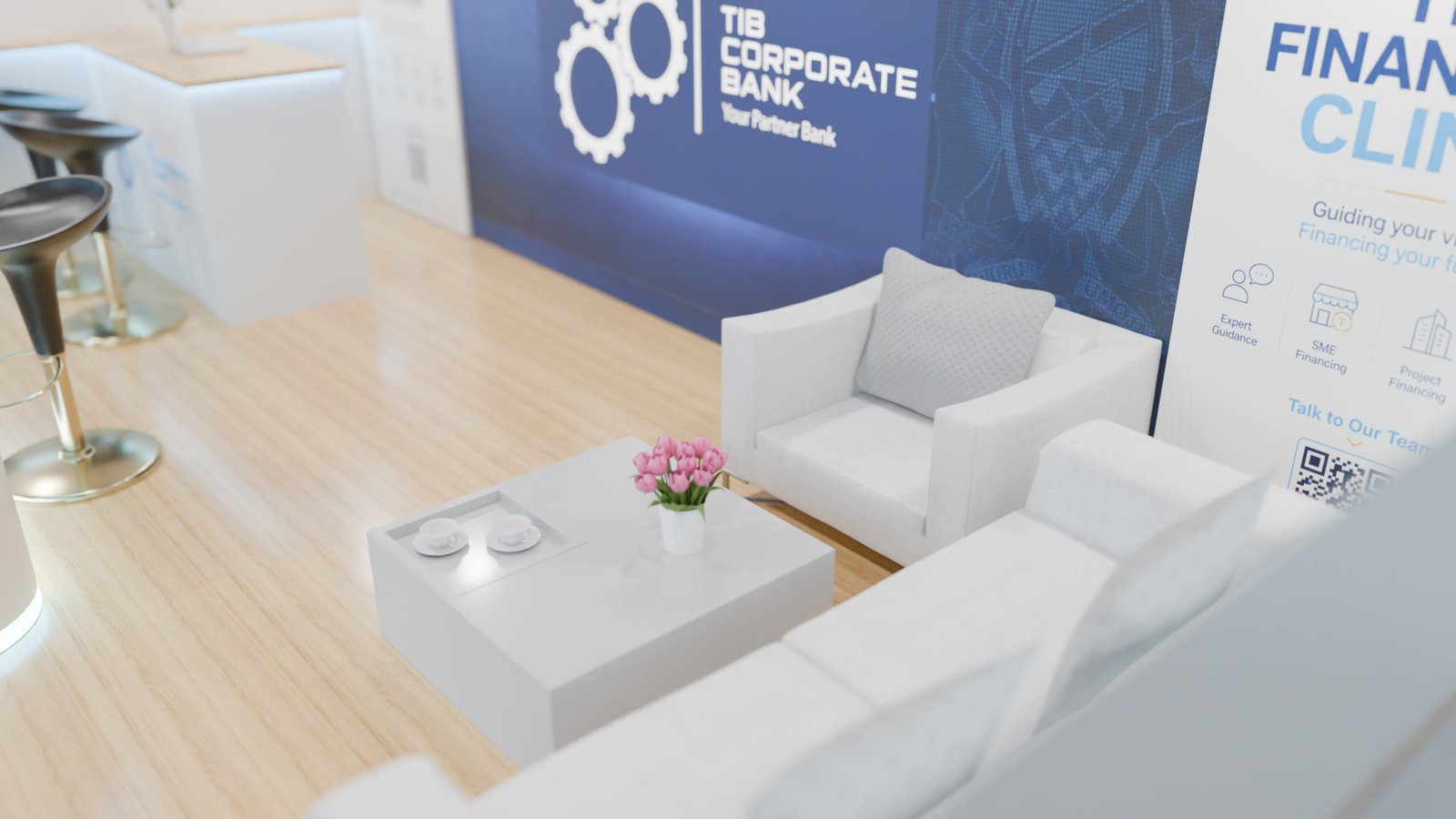 Client Meeting Area — TIB Development Bank Exhibition Booth